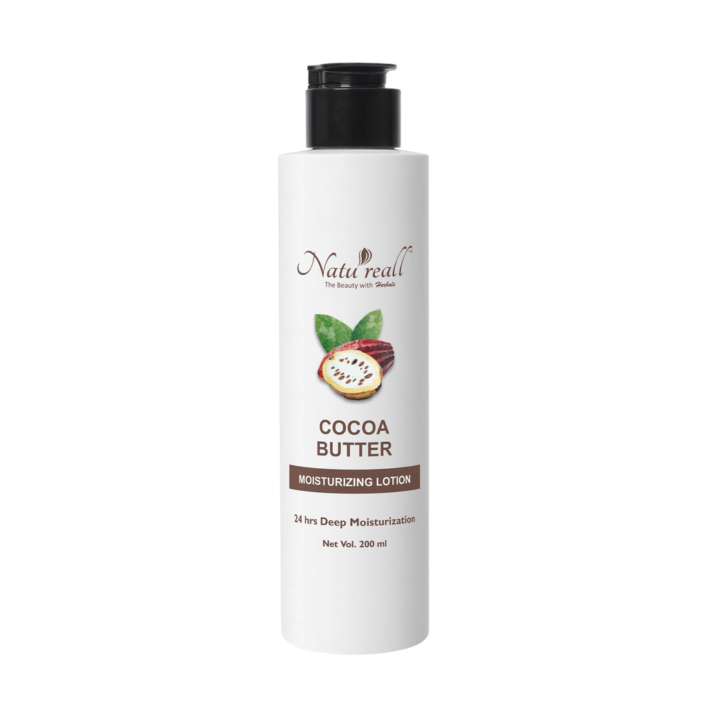 Natureall Cocoa Butter & Shea Butter for Soft and Silky Skin | Hydrate and Nourish | Improve Elasticity | Cocoa Butter Moisturizing Lotion. | 200 ML