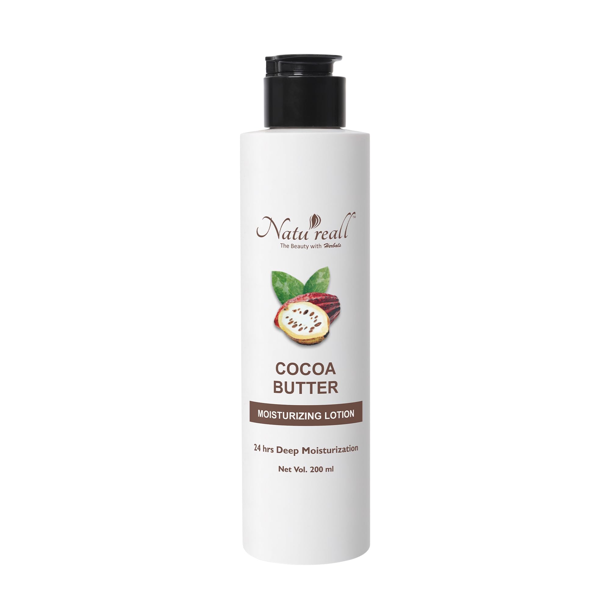Natureall Cocoa Butter & Shea Butter for Soft and Silky Skin | Hydrate and Nourish | Improve Elasticity | Cocoa Butter Moisturizing Lotion. | 200 ML