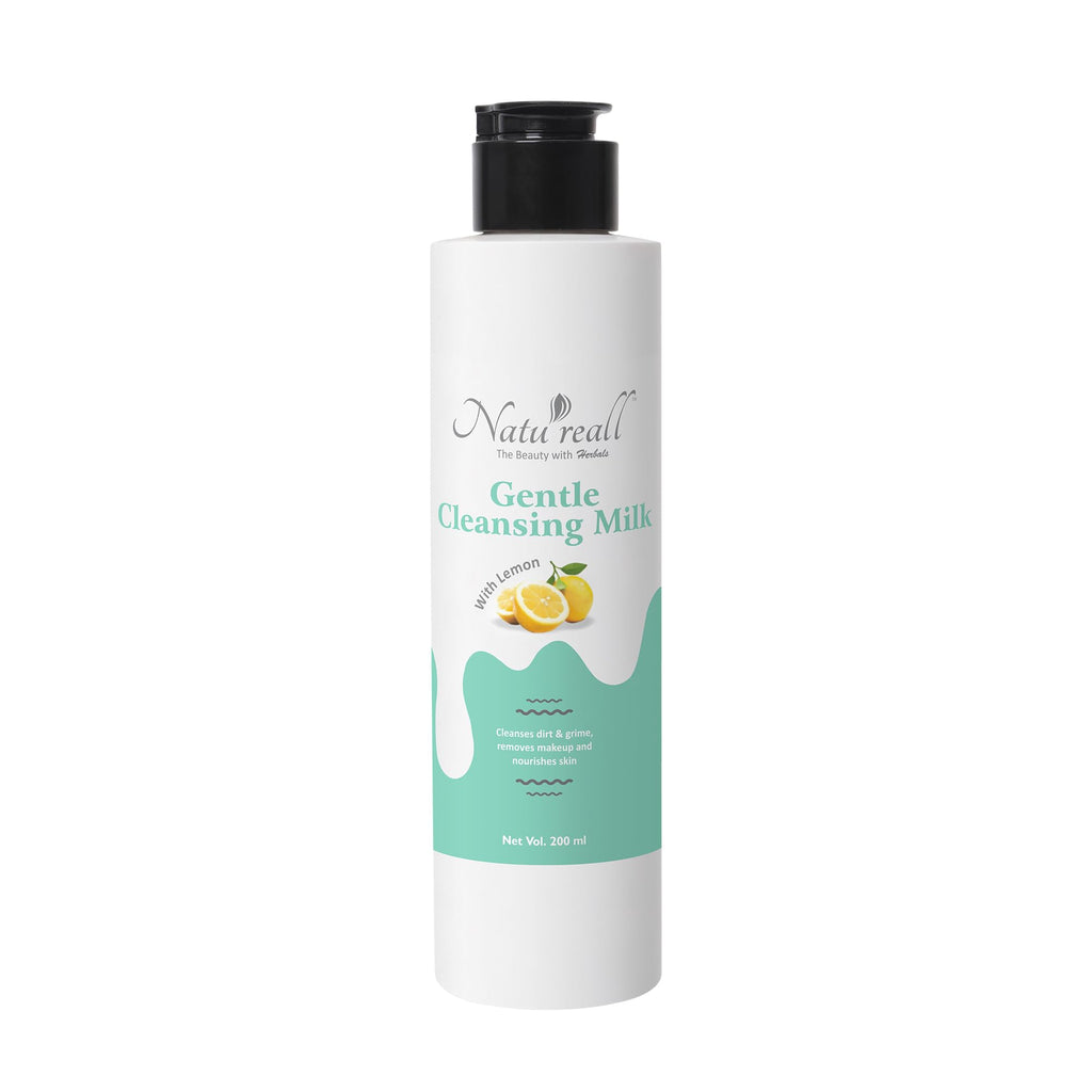Natureall Moisturizing Cleansing Milk | Almond Oil, Ritha Extract | Gentle Soft Deep Pore Cleanser | Sulphate and Paraben Free | Makeup Remover | For All Skin Types | 200 ml