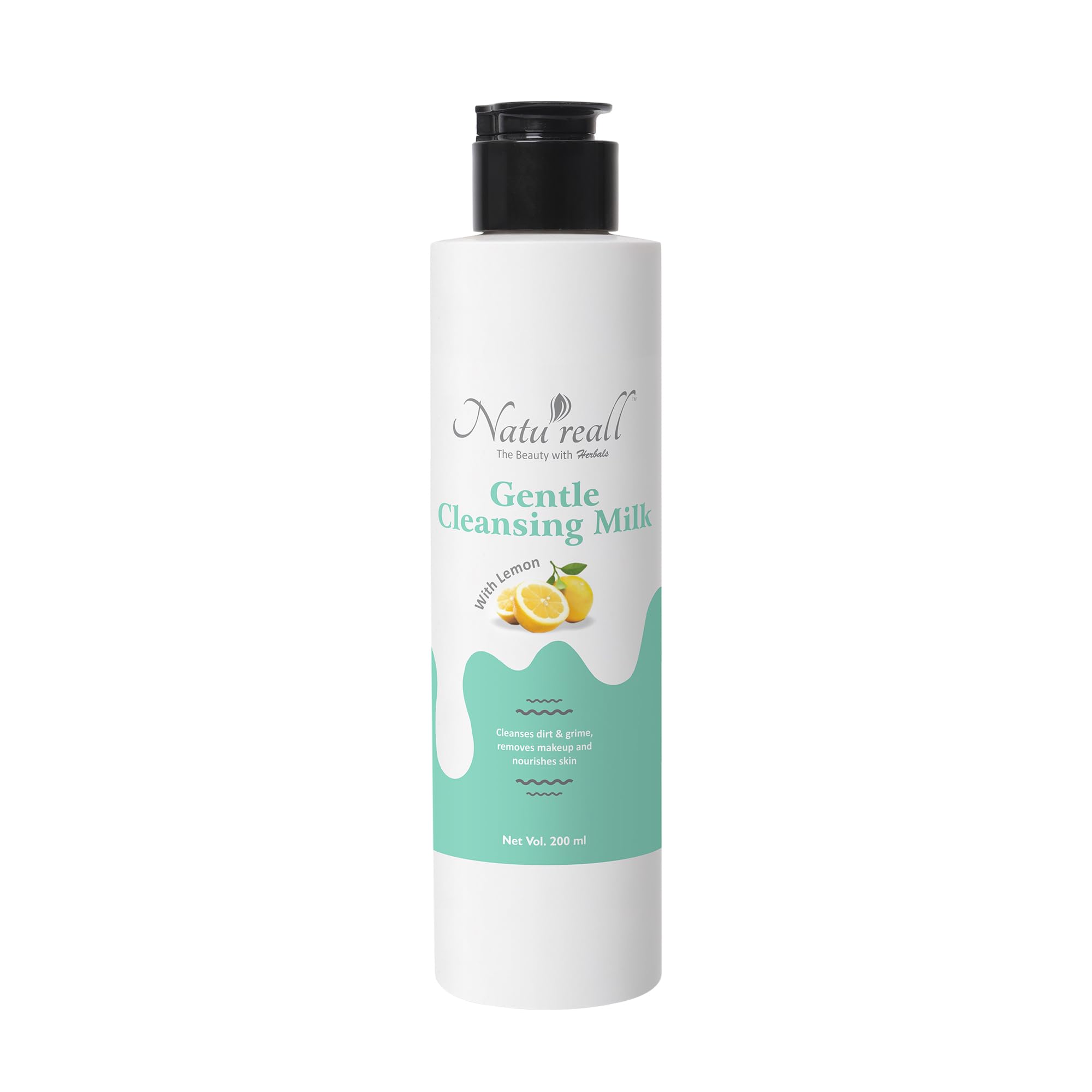 Natureall Moisturizing Cleansing Milk | Almond Oil, Ritha Extract | Gentle Soft Deep Pore Cleanser | Sulphate and Paraben Free | Makeup Remover | For All Skin Types | 200 ml