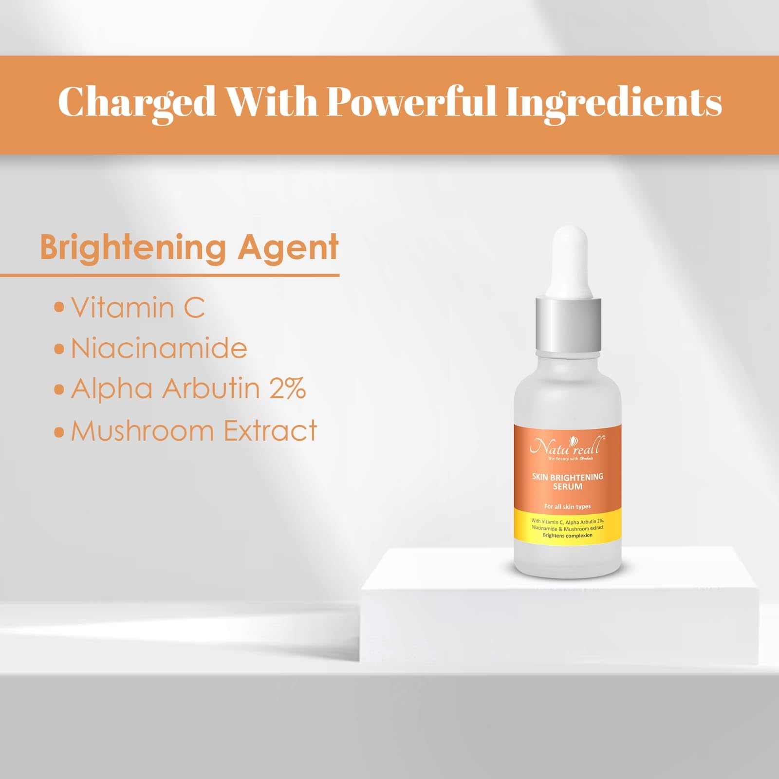 Natureall Serum for Skin Brightening, Reduces Excess Oil, Blackheads & Whiteheads, Vitamin C Serum | 30 ML (Skin Brightening)