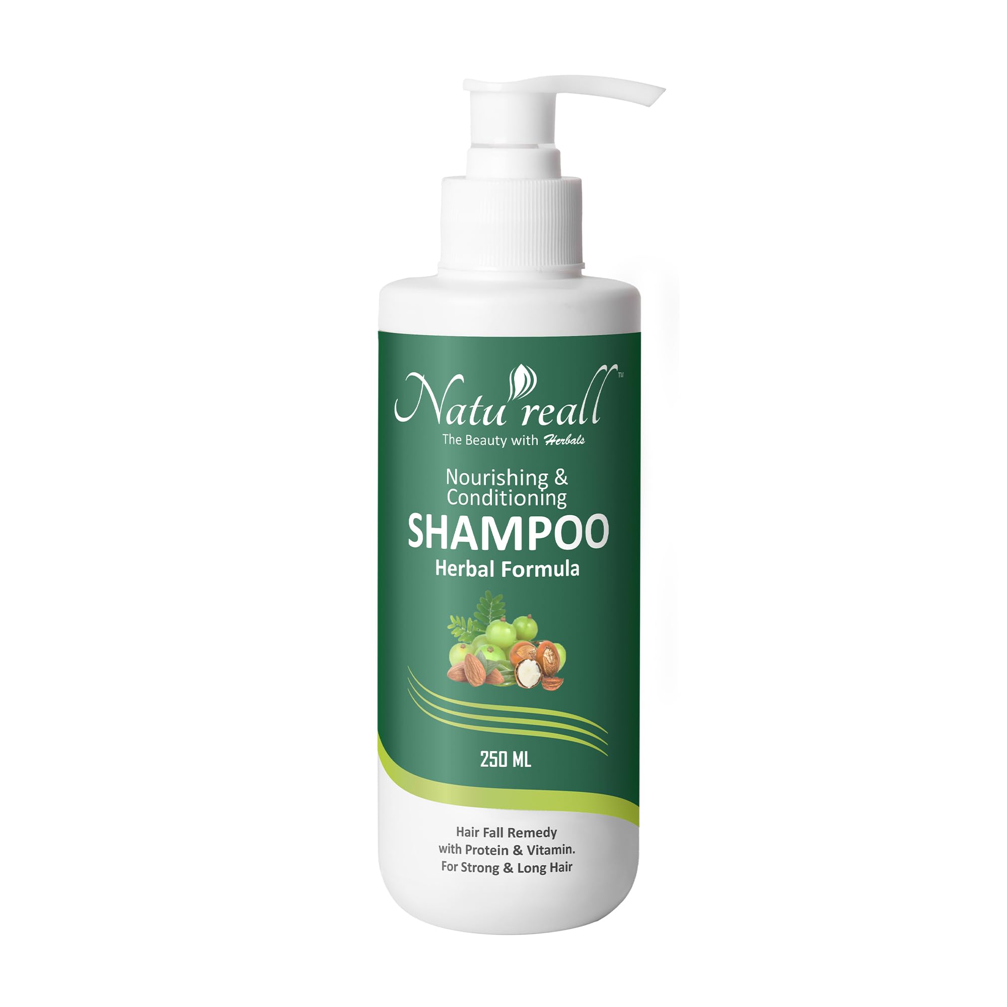 Natureall Crafted with Pure and Herbal Ingredients and Free from Synthetic Sdditives | Anti-Hair Fall Shampoo | Balance Scalp Oil Production | Suitable for All type Hair | 250 ml