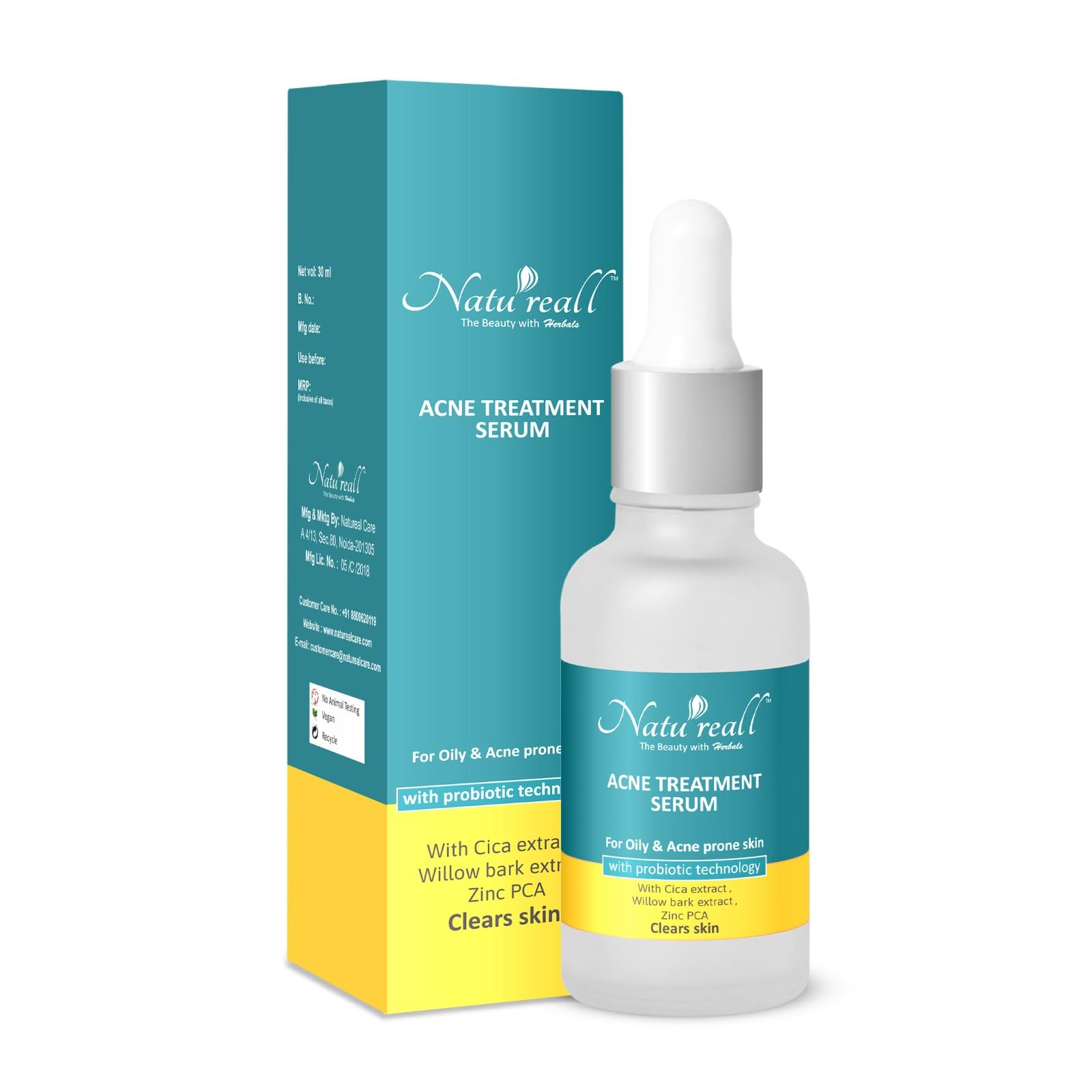 Natureall Serum for Acne, Reduces Excess Oil, Blackheads & Whiteheads, Acne Serum for Open Pores | 30 ML (Acne Treatment)