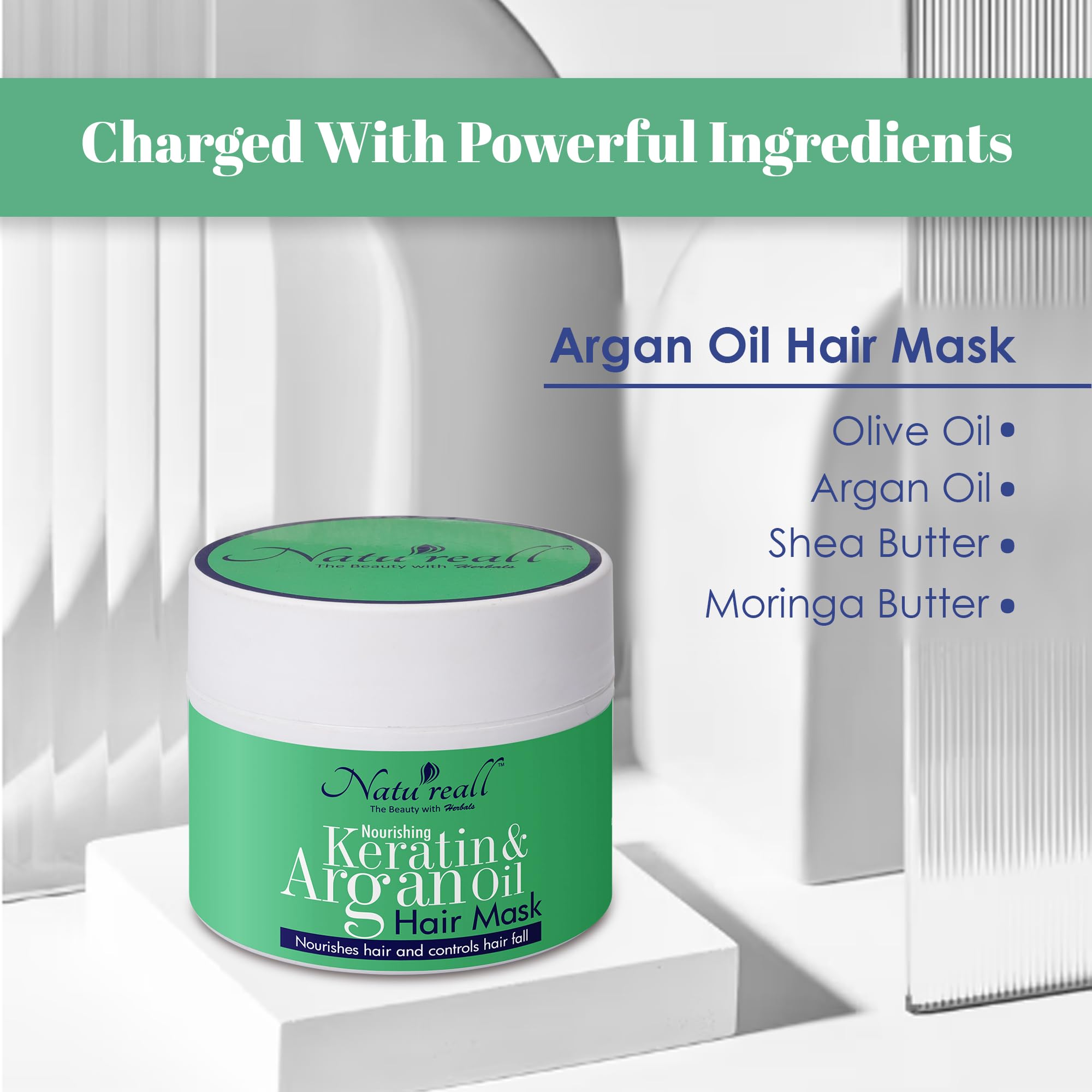 Natureal Keratin & Argan Oil, Olive Oil and Shea Butter For Soft and Silky Hair | Control Hair Fall | Soothes & Moisturizes Scalp Protects From Intense Heat | 200 Ml