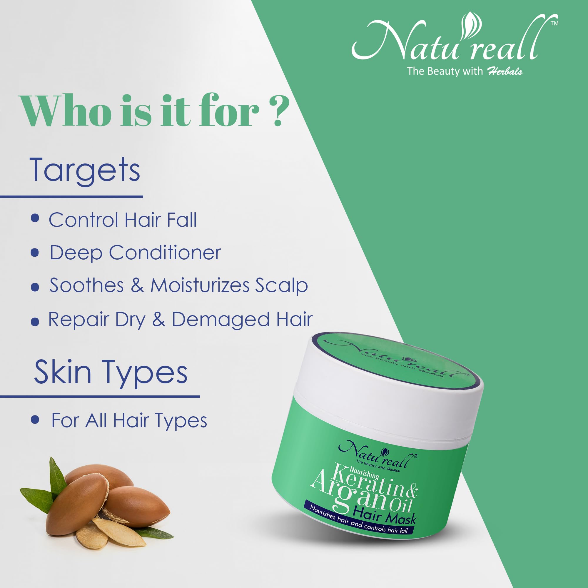 Natureal Keratin & Argan Oil, Olive Oil and Shea Butter For Soft and Silky Hair | Control Hair Fall | Soothes & Moisturizes Scalp Protects From Intense Heat | 200 Ml