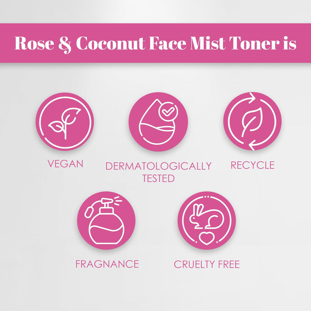 Natureall Rose and Coconut Water For Soften Fine Lines, wrinkles and Protects Skin from Free Radical Damage | 100 ML