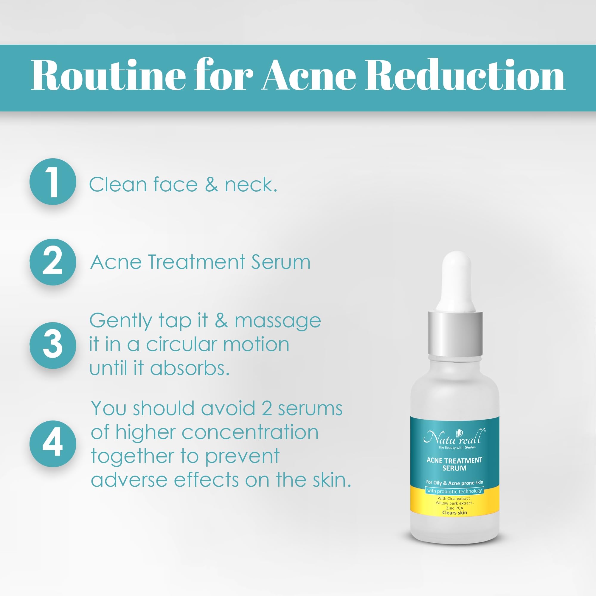 Natureall Acne Remove and Skin Brightening Serum For Reduces Oilness, Open Pores, Improve Textures & Reduce Pores | 30+30 ML (Acne+Brightening Combo)